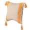 Deerlux 16" Handwoven Cotton Throw Pillow Cover with Side Stripes, Yellow QI004311.YL - alternate 1